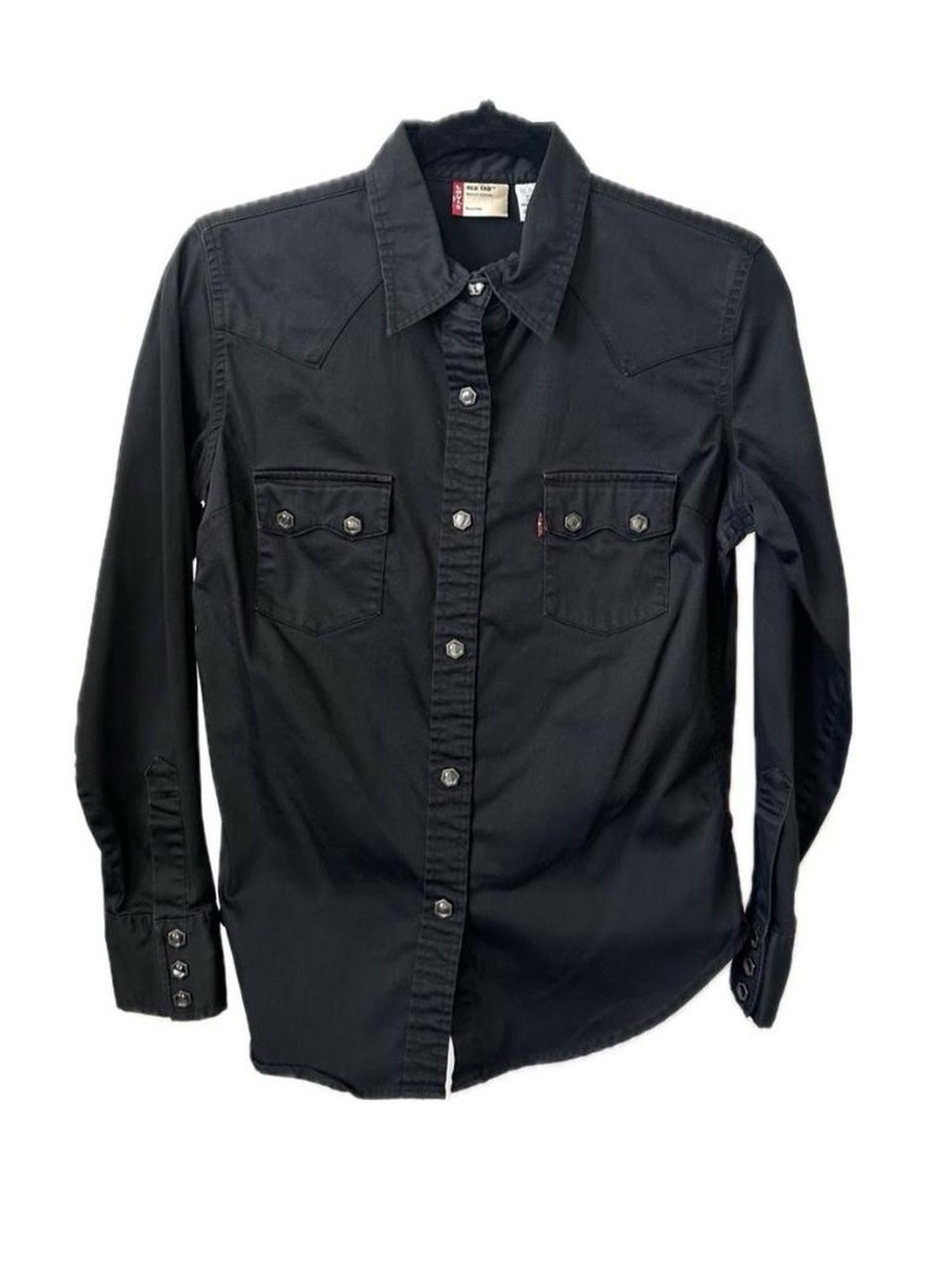 VINTAGE LEVIS RED TAB SNAP-BUTTON WESTERN SHIRT COTTON Black